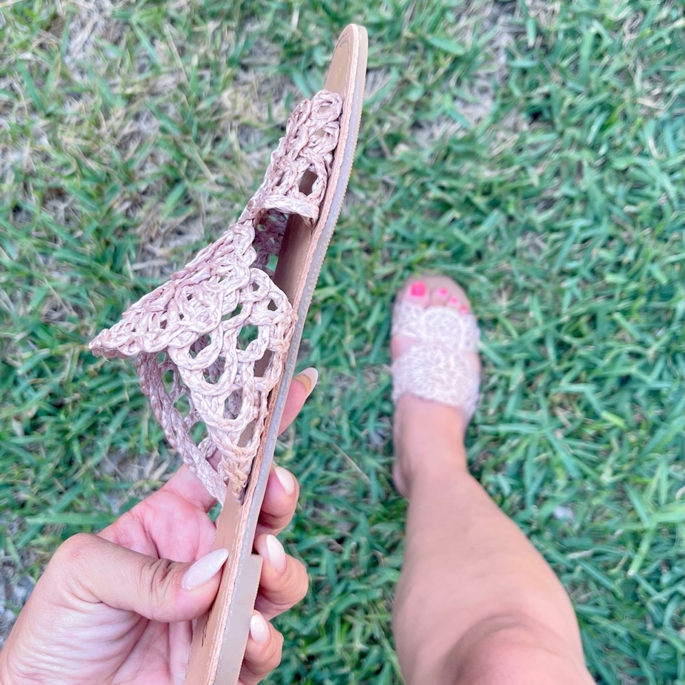 Blush Crochet Boho Sandals - Picture 4 of 5